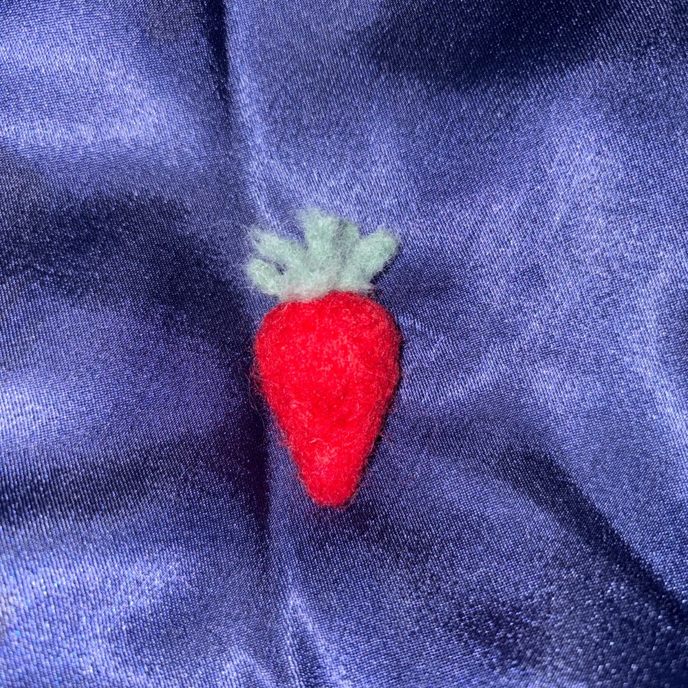 BRAND NEW Needle Felted Handmade Red Strawberry Trinket